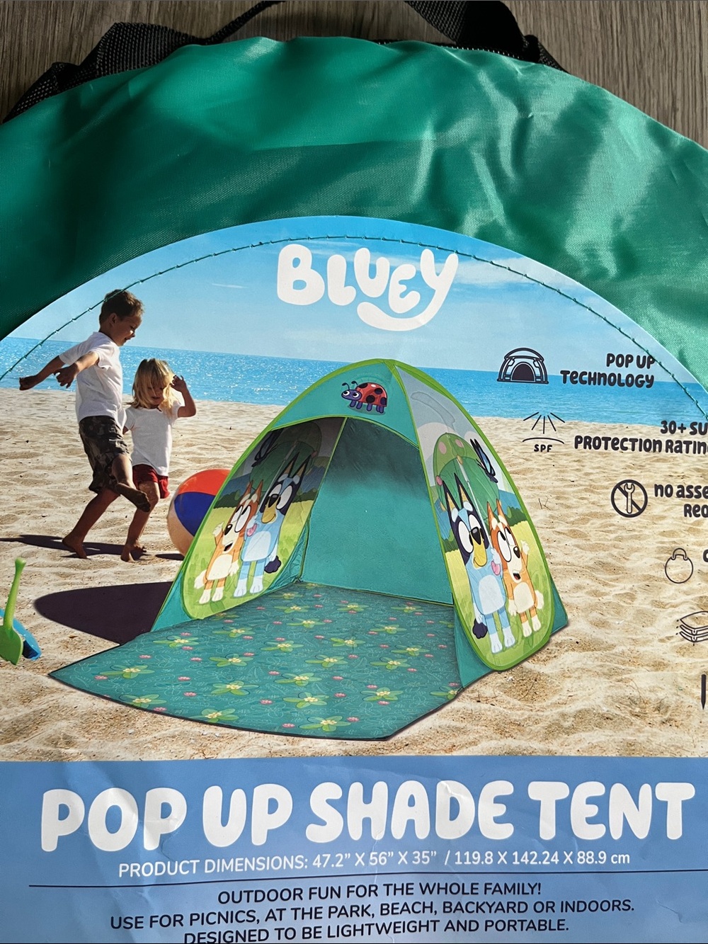 Bluey Teal Pop Up Shade Tent for Kids - Picture 2 of 3